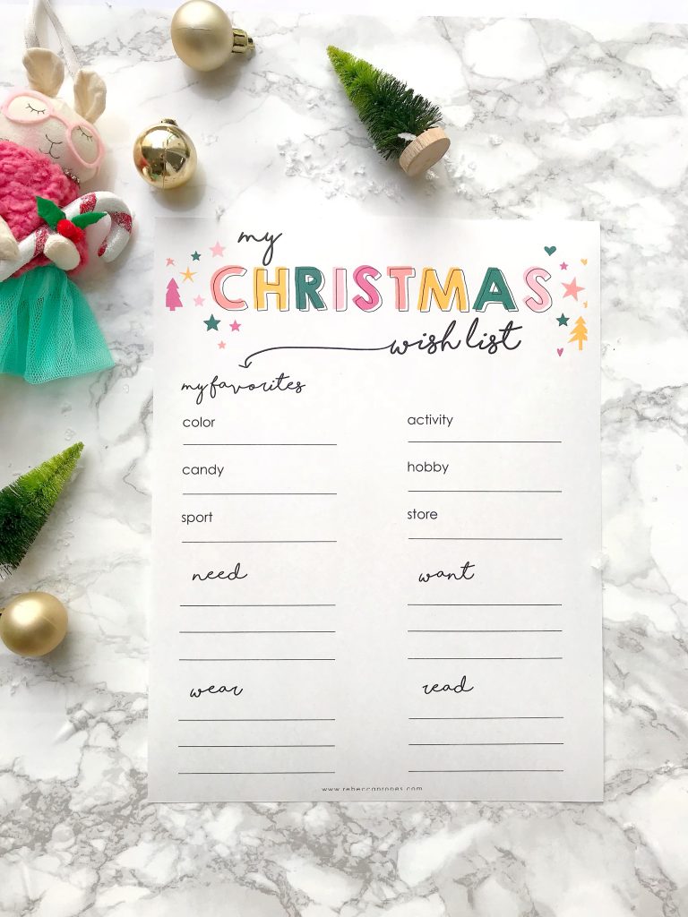 FREE Christmas Wishlist Printable