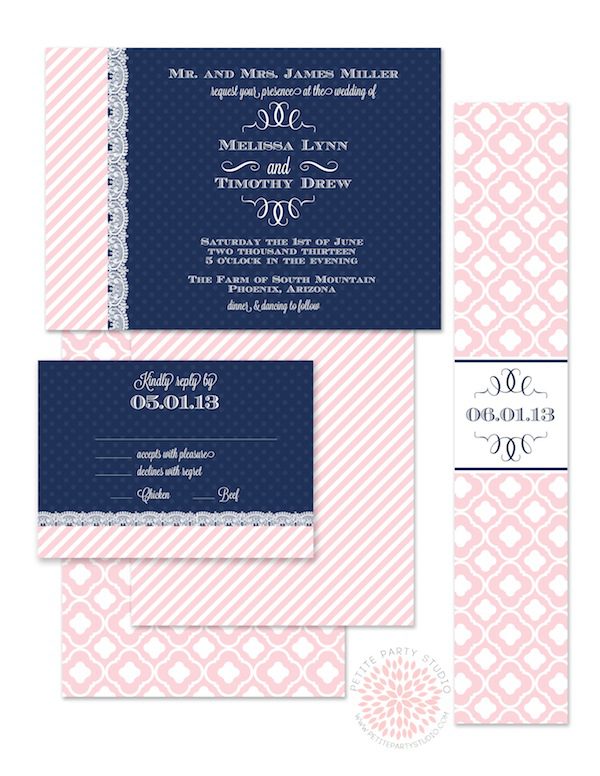 Navy and Pink Wedding Collection