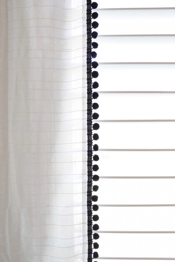 DIY Curtains with Pom Pom Trim