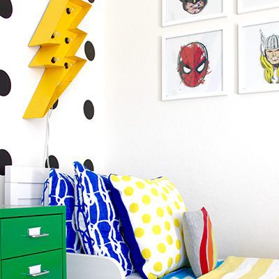 DIY Colorful Modern Boys Superhero Room