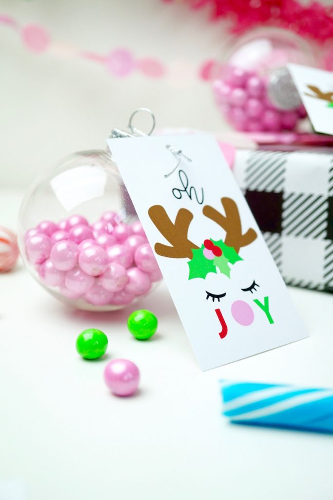 FREE Printable Reindeer Tags & Candy Ornament DIY