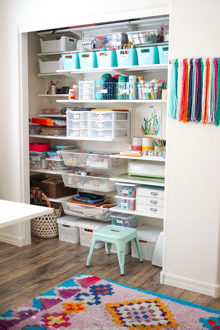 Colorful Craft Room Office Reveal | Rebecca Propes Design & DIY
