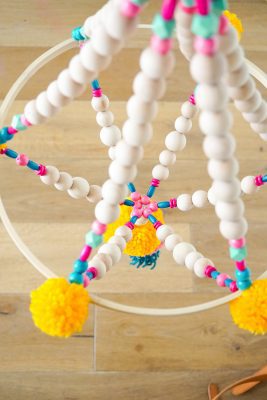 DIY Pom Pom Beaded Chandelier 2