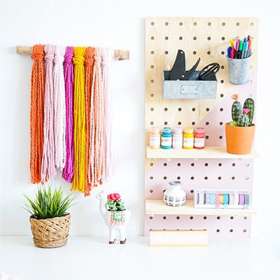 Easy Craft Organization | DIY Peg Board Wall System