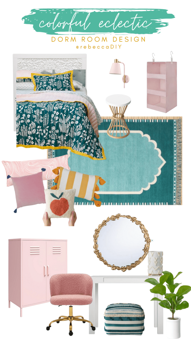 Dorm Room Design | Colorful Eclectic Decor | Rebecca Propes Design & DIY